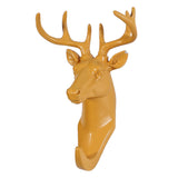 Maxbell Decorative Deer Head Wall Mount Hanger Resin Coat Hat Hook Rustic Yellow