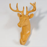 Maxbell Decorative Deer Head Wall Mount Hanger Resin Coat Hat Hook Rustic Yellow