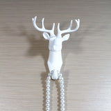 Maxbell Decorative Deer Head Wall Mounted Hanger Resin Coat Hat Hook Rustic White