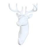 Maxbell Decorative Deer Head Wall Mounted Hanger Resin Coat Hat Hook Rustic White