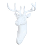 Maxbell Decorative Deer Head Wall Mounted Hanger Resin Coat Hat Hook Rustic White