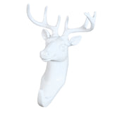 Maxbell Decorative Deer Head Wall Mounted Hanger Resin Coat Hat Hook Rustic White