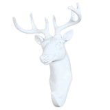 Maxbell Decorative Deer Head Wall Mounted Hanger Resin Coat Hat Hook Rustic White