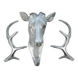 Maxbell Decorative Deer Head Wall Mounted Hanger Resin Coat Hat Hook Rustic Grey