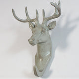 Maxbell Decorative Deer Head Wall Mounted Hanger Resin Coat Hat Hook Rustic Grey