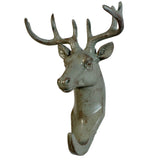 Maxbell Decorative Deer Head Wall Mounted Hanger Resin Coat Hat Hook Rustic Grey