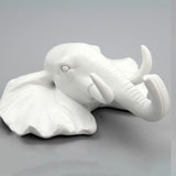 Maxbell Decorative Elephant Head Wall Mount Hanger Resin Coat Hat Hook Rustic White