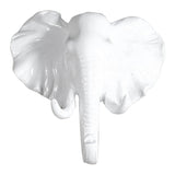 Maxbell Decorative Elephant Head Wall Mount Hanger Resin Coat Hat Hook Rustic White