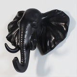 Maxbell Decorative Elephant Head Wall Mount Hanger Resin Coat Hat Hook Rustic Black