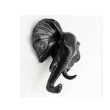 Maxbell Decorative Elephant Head Wall Mount Hanger Resin Coat Hat Hook Rustic Black