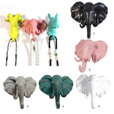 Maxbell Decorative Elephant Head Wall Mount Hanger Resin Coat Hat Hook Rustic Black