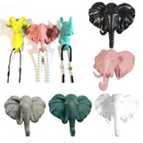 Maxbell Decorative Elephant Head Wall Mount Hanger Resin Coat Hat Hook Rustic Black