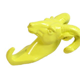 Maxbell Decorative Goat Head Wall Mount Hanger Resin Coat Hat Hook Rustic Yellow