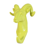 Maxbell Decorative Goat Head Wall Mount Hanger Resin Coat Hat Hook Rustic Yellow