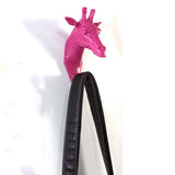 Maxbell Decorative Giraffe Head Wall Mount Hanger Resin Coat Hat Hook Rustic Pink