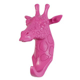 Maxbell Decorative Giraffe Head Wall Mount Hanger Resin Coat Hat Hook Rustic Pink