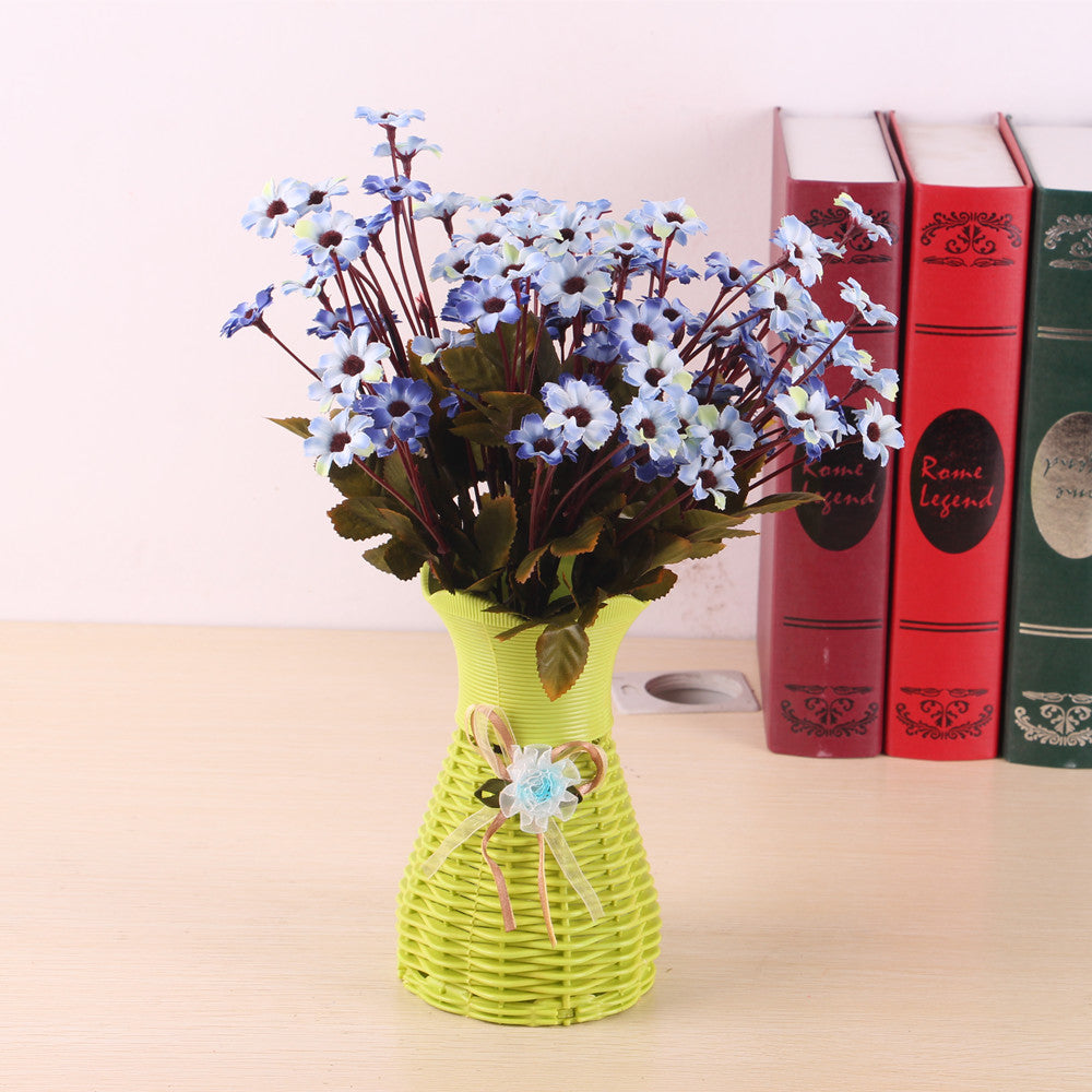 Maxbell 2 Bunches Artificial Daisy Simulation Flowers Plant Home Office Decor Blue