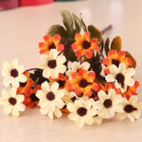 Maxbell 2 Bunches Artificial Daisy Simulation Flowers Plant Home Decor Sunset Red