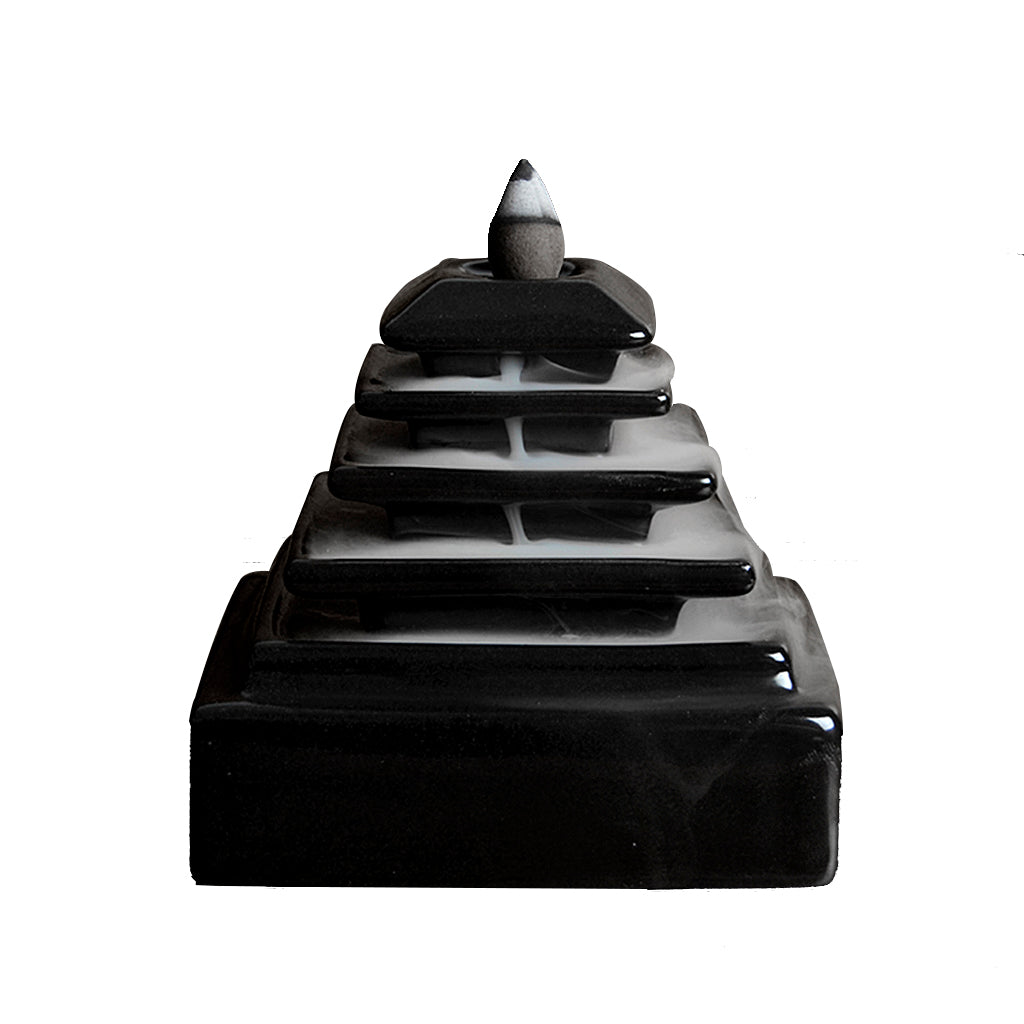 Maxbell Ceramic Incense Smoke Cone Burner Backflow Censer Tower Tiantan