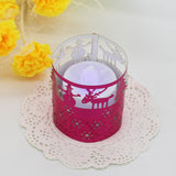 Maxbell 50pcs Tea Light Holders Glossy Paper Candle Lampshade Wedding Decor Rose Red