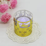 Maxbell 50pcs Tea Light Holders Glossy Paper Candle Lampshade Wedding Decor Gold