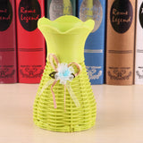 Maxbell Flower Plant Arrangement Rattan Basket Pot Holder Garden Party Decor Green