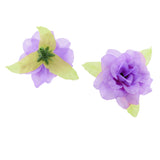 Maxbell 50Pcs Silk Rose Artificial Leaf Flower Head Wedding Home Decor Light Purple