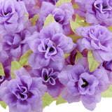 Maxbell 50Pcs Silk Rose Artificial Leaf Flower Head Wedding Home Decor Light Purple