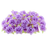 Maxbell 50Pcs Silk Rose Artificial Leaf Flower Head Wedding Home Decor Light Purple