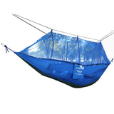 Maxbell Double Hammock Tree 2 Person Patio Bed Swing Outdoor with Mosquito Net Blue