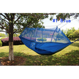 Maxbell Double Hammock Tree 2 Person Patio Bed Swing Outdoor with Mosquito Net Blue