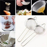 Maxbell 10cm Stainless Steel Mesh Oil Skimmer Soup Strainer Flour Colander Sifter