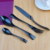 Maxbell Matte Black Stainless Steel Cutlery Dining Table Dinner Knife Tableware