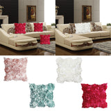 Maxbell Flower Design Pillow Cover Linen Throw Sofa Cushion Case Bed Decor White