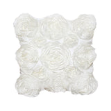 Maxbell Flower Design Pillow Cover Linen Throw Sofa Cushion Case Bed Decor White