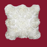 Maxbell Flower Design Pillow Cover Linen Throw Sofa Cushion Case Bed Decor White