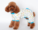 Maxbell Pet Dog Puppy Cotton Clothes Soft Pajamas Cartoon Jumpsuit Apparel Blue XL