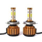 Maxbell 2 Pieces Car LED Headlight Fog Work Light Lamp Indicator DRL Gold H4