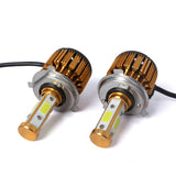 Maxbell 2 Pieces Car LED Headlight Fog Work Light Lamp Indicator DRL Gold H4