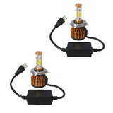 Maxbell 2 Pieces Car LED Headlight Fog Work Light Lamp Indicator DRL Gold H7