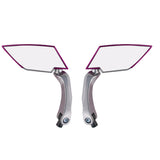 Maxbell 1 Pair Diamond Design Universal Motorcycle Rearview Side Mirror-Purplish red