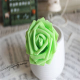 Maxbell 10x Foam Roses Artificial Flower Bride Bouquet Party Home Decor Light Green