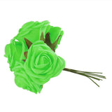 Maxbell 10x Foam Roses Artificial Flower Bride Bouquet Party Home Decor Light Green