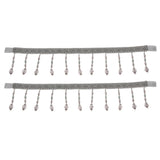 Maxbell 2x Crystal Beads Curtain Rope Tiebacks Tie Belt for Room Window Decor Grey