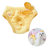 Maxbell Yellow Butterfly Female Pet Dog Physiological Pant Diaper Underwear Size S