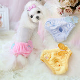 Maxbell Yellow Butterfly Female Pet Dog Physiological Pant Diaper Underwear Size S