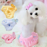 Maxbell Yellow Butterfly Female Pet Dog Physiological Pant Diaper Underwear Size S