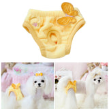 Maxbell Yellow Butterfly Female Pet Dog Physiological Pant Diaper Underwear Size S