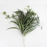 Maxbell 2Pcs Artificial Chlorophytum Spider Plant Silk Variegated Greenery Bunch S