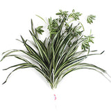 Maxbell 2Pcs Artificial Chlorophytum Spider Plant Silk Variegated Greenery Bunch S